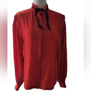 Vintage Liz Claiborne long sleeves polka dots blouse..